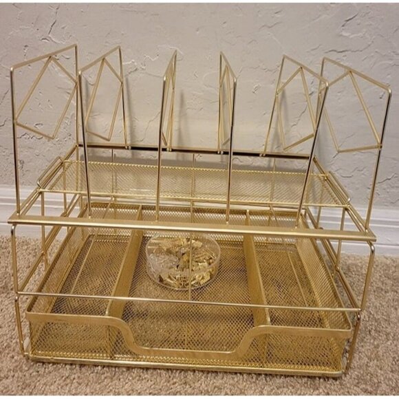 New Desk Organizers and Accessories - Double Tray and 5 Upright Sections - Picture 1 of 3